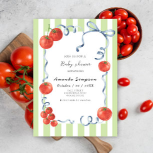 Invitation Baby shower de tomate aquarelle