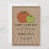 Invitation Baby shower de tomate rouge et vert cultivé locale (Devant)