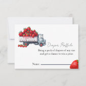 Invitation Baby shower de tombola de fraise d'aquarelle (Devant)