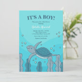 Invitation Baby shower de tortue (Debout devant)