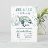 Invitation Baby shower de tortue (Debout devant)