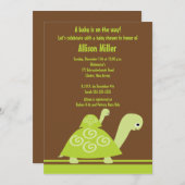 Invitation Baby shower de tortue branchée (Devant / Derrière)