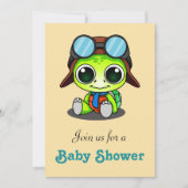 Invitation Baby shower de tortue caricaturale Cute Chibi (Devant)