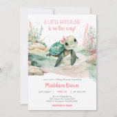 Invitation Baby shower de tortue de mer (Devant)