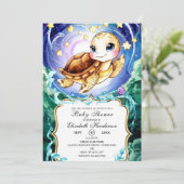 Invitation Baby shower de tortue mûre simple (Debout devant)