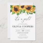 Invitation Baby shower de tournesol (Devant)