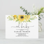 Invitation Baby shower de tournesol (Debout devant)