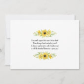 Invitation Baby shower de tournesol (Dos)