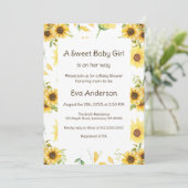 Invitation Baby shower de tournesol (Debout devant)