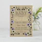 Invitation Baby shower de tournesol (Debout devant)