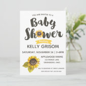 Invitation Baby shower de tournesol (Debout devant)