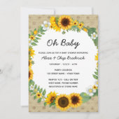 Invitation Baby shower de tournesol (Devant)