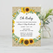 Invitation Baby shower de tournesol (Debout devant)