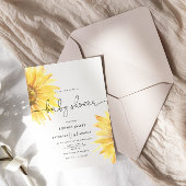 Invitation Baby shower de tournesol aquarelle