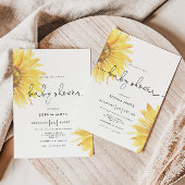 Invitation Baby shower de tournesol aquarelle