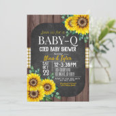 Invitation Baby shower de tournesol Baby-Q (Debout devant)