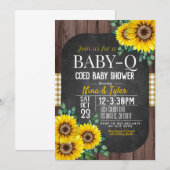 Invitation Baby shower de tournesol Baby-Q (Devant / Derrière)