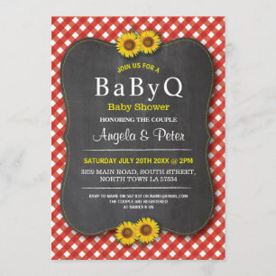 Invitation Baby shower de tournesol BABYQ BBQ Couple Invitati