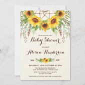 Invitation Baby shower de tournesol Boho Eté Dreamcatcher (Devant)