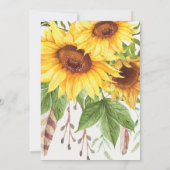 Invitation Baby shower de tournesol Boho Eté Dreamcatcher (Dos)