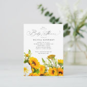 Invitation Baby shower de tournesol | Boho Floral (Debout devant)