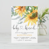 Invitation Baby shower de tournesol Brunch (Debout devant)