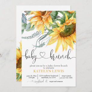 Invitation Baby shower de tournesol Brunch