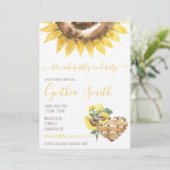 Invitation Baby shower de tournesol Brunch, Bubbly & Baby (Debout devant)