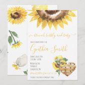 Invitation Baby shower de tournesol Brunch, Bubbly & Baby (Devant / Derrière)