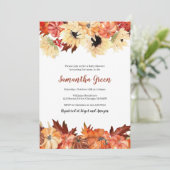 Invitation Baby shower de tournesol d'automne (Debout devant)