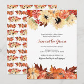Invitation Baby shower de tournesol d'automne (Devant / Derrière)