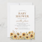 Invitation Baby shower de tournesol d'automne (Devant)