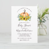 Invitation Baby shower de tournesol de Little Citrouille Fall (Debout devant)