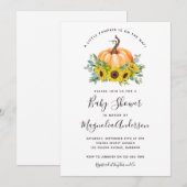 Invitation Baby shower de tournesol de Little Citrouille Fall (Devant / Derrière)