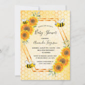 Invitation Baby shower de tournesol de nid d'abeille (Devant)