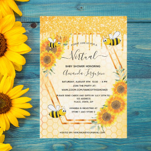 Invitation Baby shower de tournesol de parties scintillant d'