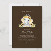 Invitation Baby shower de tournesol Eléphant mignon (Devant)