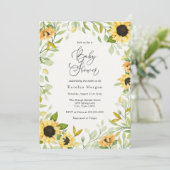 Invitation Baby shower de tournesol et verdure d'automne (Debout devant)