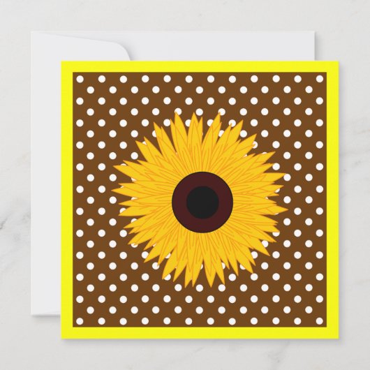 Invitation Baby shower de tournesol - Jaune et Bro (Dos)