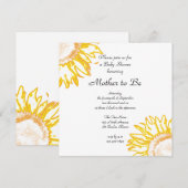 Invitation Baby shower de tournesol jaune néon (Devant / Derrière)