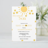 Invitation Baby shower de tournesol minimaliste (Debout devant)