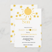 Invitation Baby shower de tournesol minimaliste (Devant / Derrière)