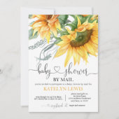 Invitation Baby shower de tournesol par courrier (Devant)