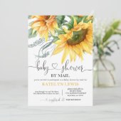 Invitation Baby shower de tournesol par courrier (Debout devant)