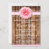 Invitation Baby shower de tournesol rose (Devant)