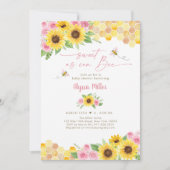 Invitation Baby shower De Tournesol Rose Et Doux (Devant)