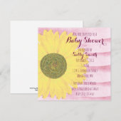 Invitation Baby shower de tournesol rose et jaune (Devant / Derrière)