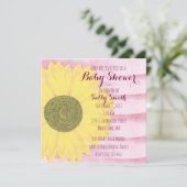 Invitation Baby shower de tournesol rose et jaune (Debout devant)