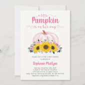 Invitation Baby shower de tournesol rose petit Citrouille (Devant)