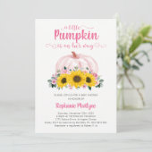 Invitation Baby shower de tournesol rose petit Citrouille (Debout devant)